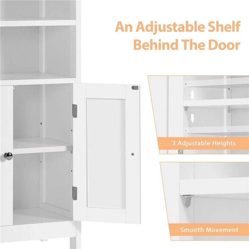 Meuble de Rangement de Salle de Bain Yaheetech à 5 Étages avec Étagère Réglable