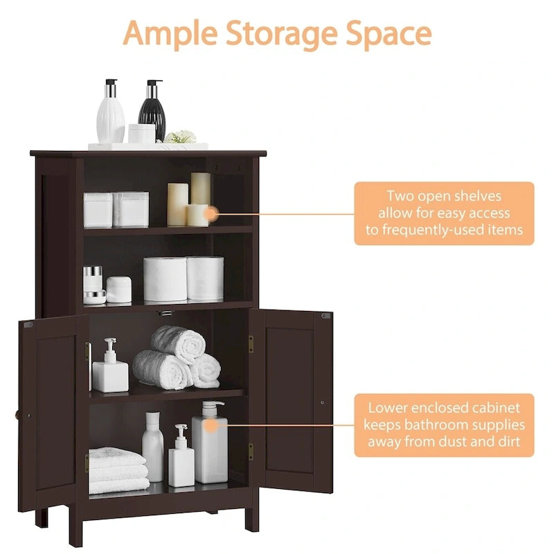 Meuble de Rangement de Salle de Bain Yaheetech à 5 Étages avec Étagère Réglable
