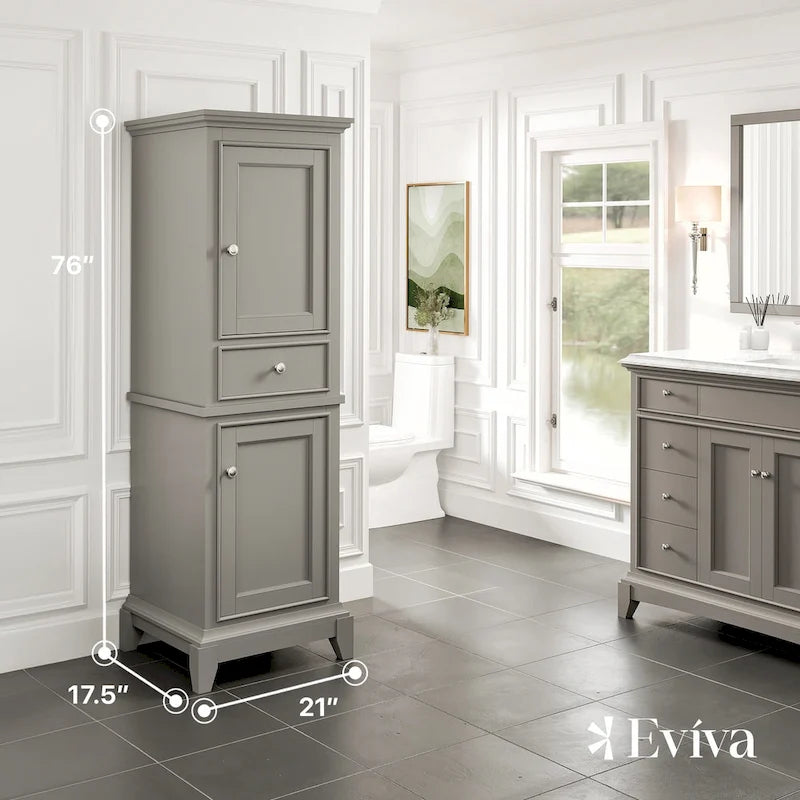 Armoire à linge sur pied Eviva Elite Stamford 24, grise