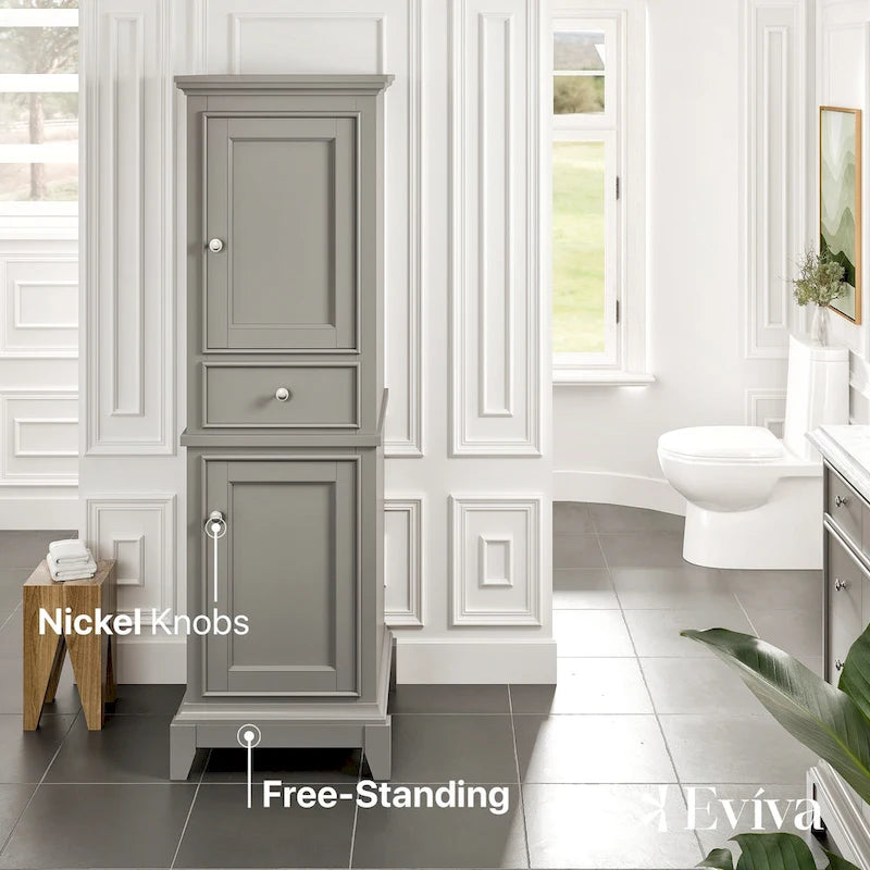 Armoire à linge sur pied Eviva Elite Stamford 24, grise