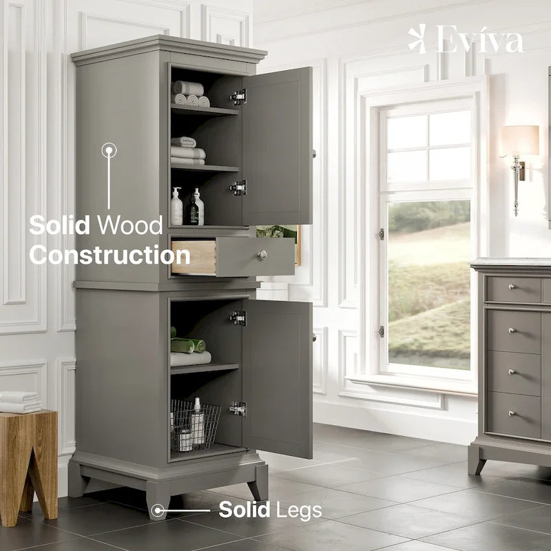 Armoire à linge sur pied Eviva Elite Stamford 24, grise