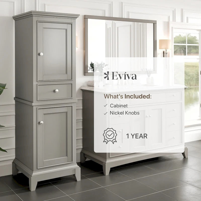 Armoire à linge sur pied Eviva Elite Stamford 24, grise