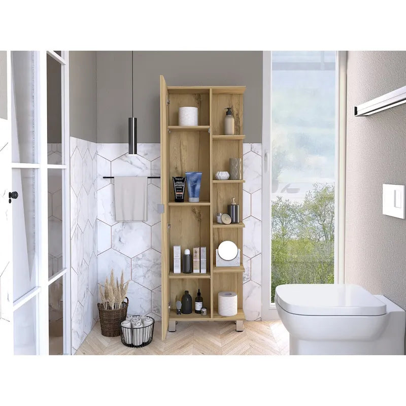 Meuble de rangement, quatre étagères intérieures, cinq étagères extérieures