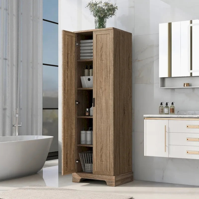 Meuble de rangement à deux portes pour salle de bain