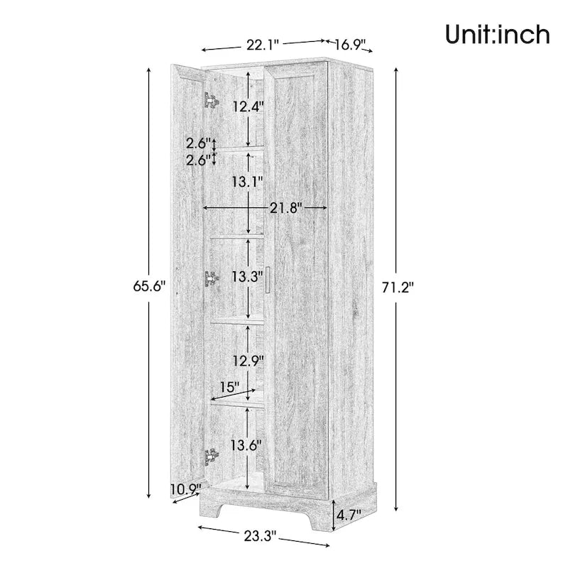 Meuble de rangement à deux portes pour salle de bain