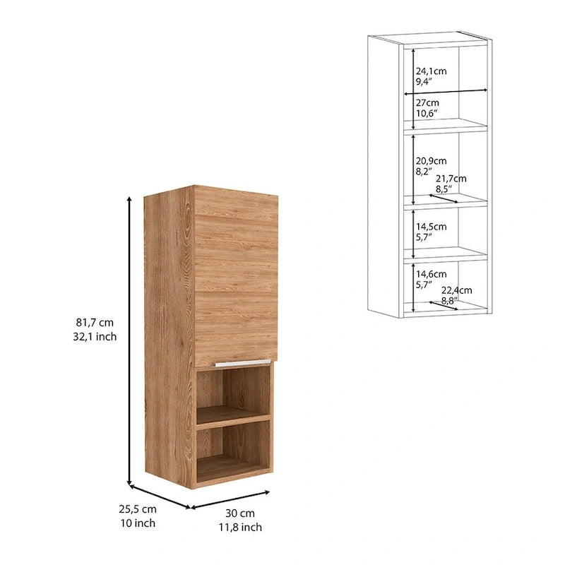 Armoire à pharmacie Hazelton, deux étagères intérieures, finition pin, haute qualité et durable