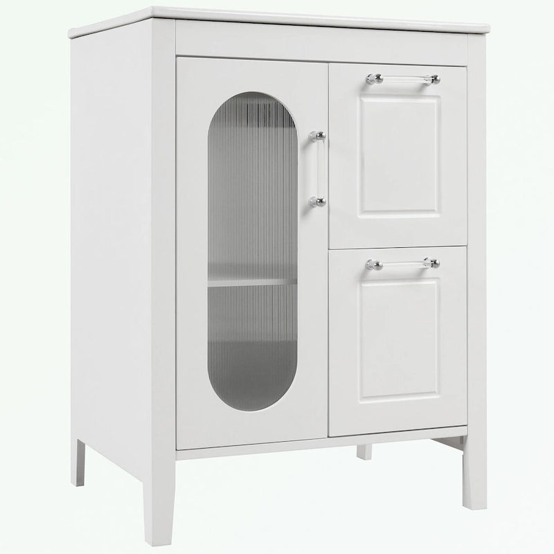 Meuble-lavabo de salle de bain avec deux tiroirs et porte
