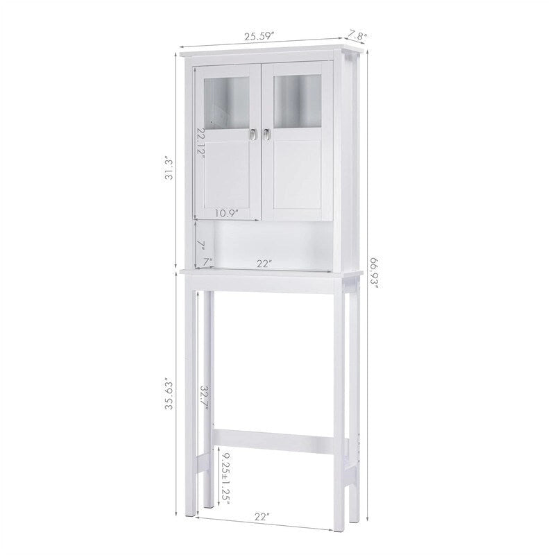 Meuble de rangement pour salle de bain au-dessus des toilettes - 7,8P x 25,59L x 66,93H