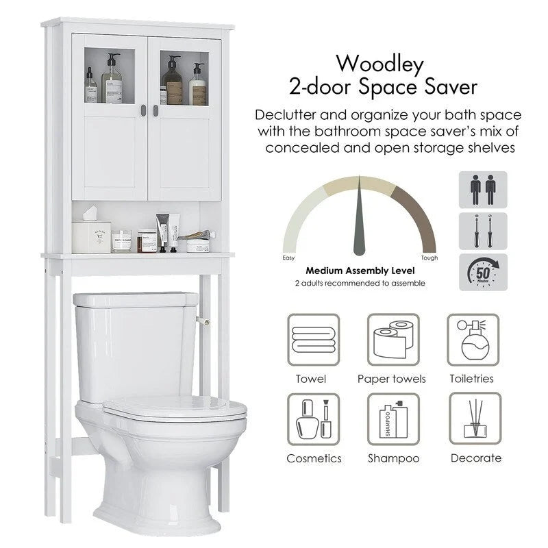 Meuble de rangement pour salle de bain au-dessus des toilettes - 7,8P x 25,59L x 66,93H