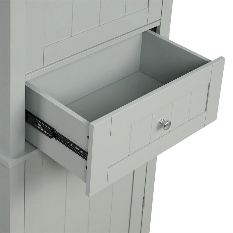 Meuble de rangement haut de salle de bain, Meuble de rangement autoportant avec tiroir