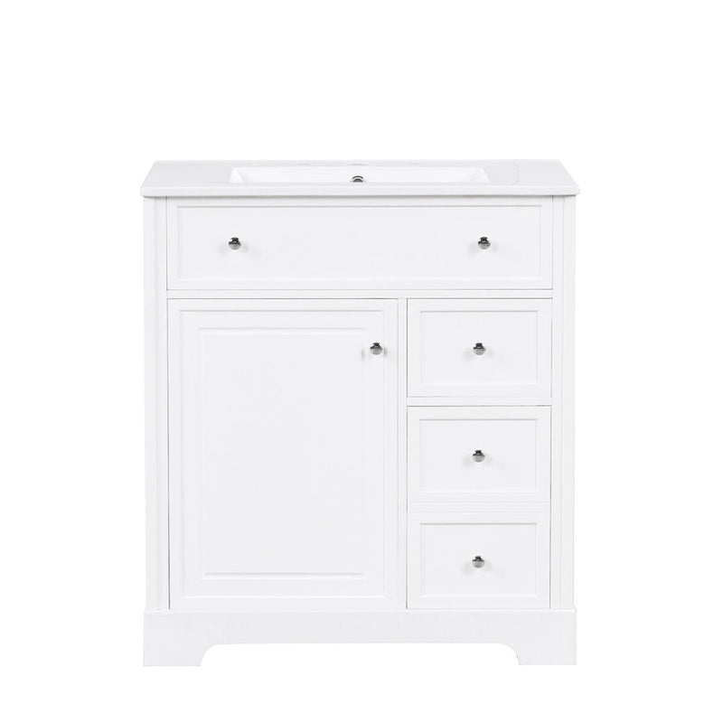 Meuble-lavabo avec évier intégré, porte et deux tiroirs