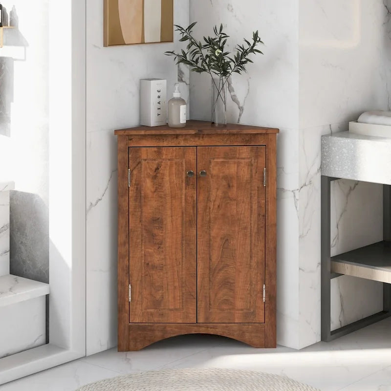 Meuble de rangement de salle de bain avec étagères réglables Meuble bas autoportant – 43,7L x 43,7l x 80H cm
