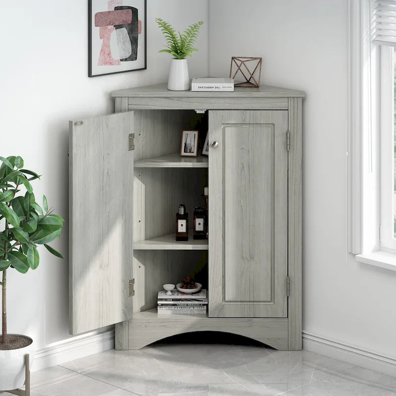 Meuble de rangement de salle de bain avec étagères réglables Meuble bas autoportant – 43,7L x 43,7l x 80H cm