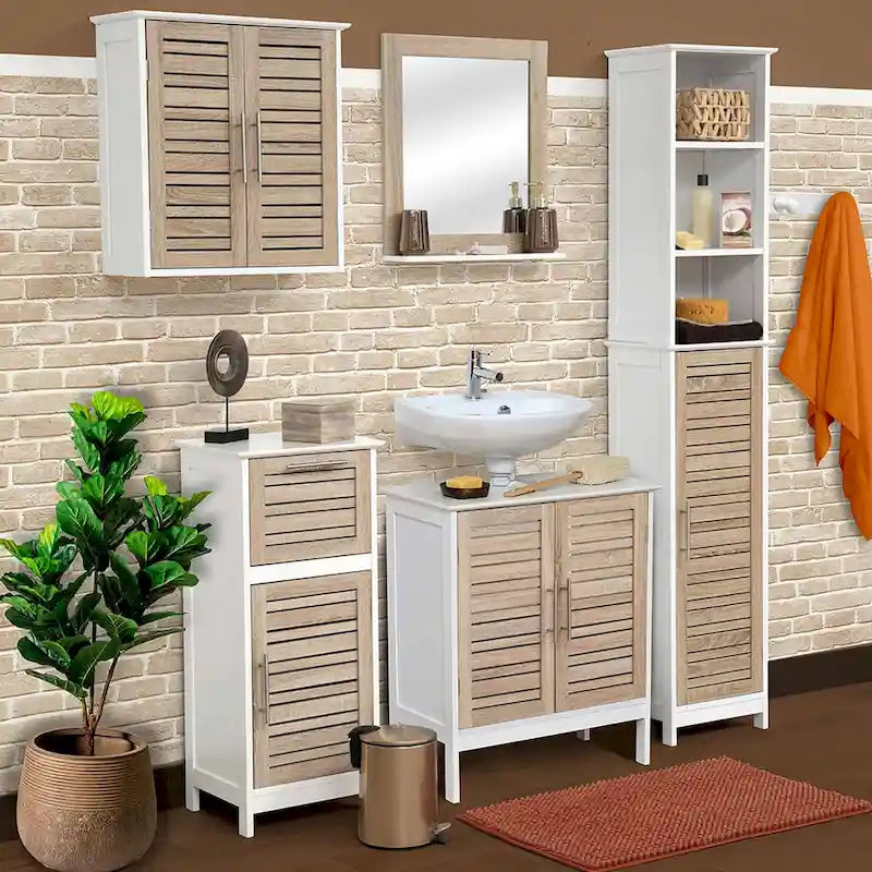 Armoire de rangement haute de salle de bain Stockholm Tour de rangement étroite pour linge – 13 7/8L x 10.4l x 68H