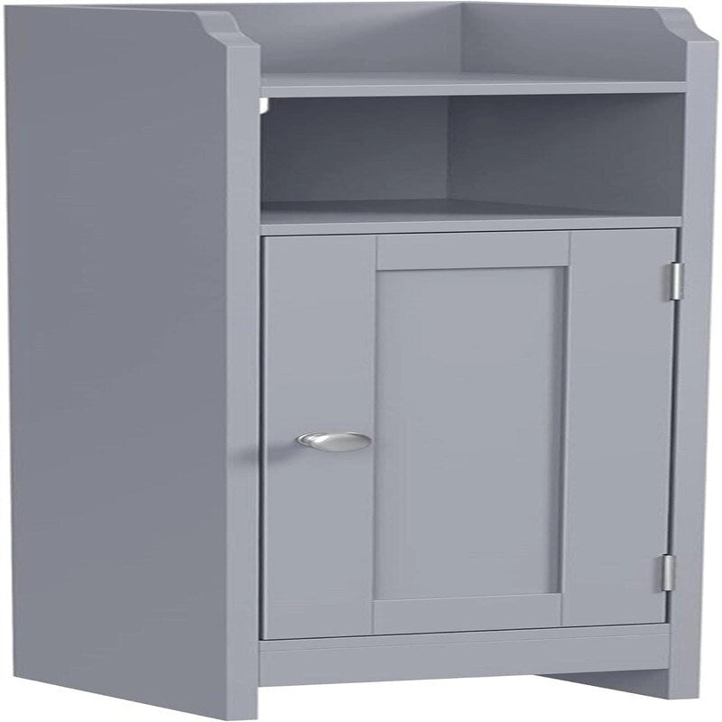 Meuble de rangement d'angle au sol pour petite salle de bain