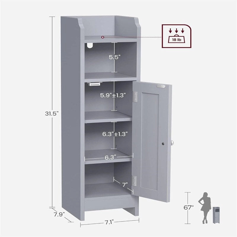 Meuble de rangement d'angle au sol pour petite salle de bain