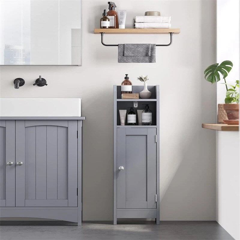 Meuble de rangement d'angle au sol pour petite salle de bain