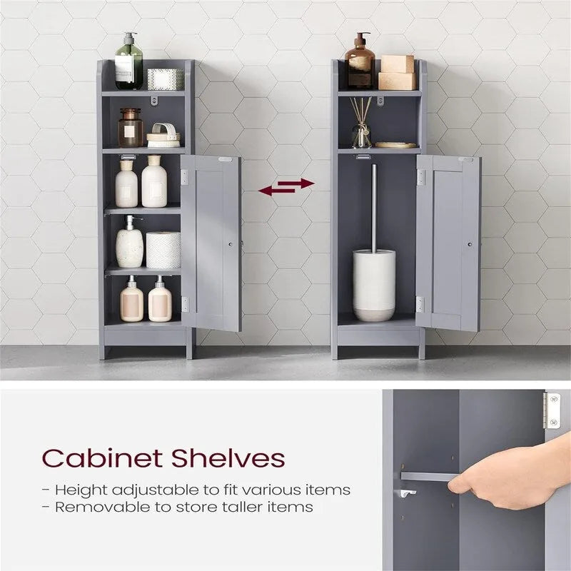 Meuble de rangement d'angle au sol pour petite salle de bain