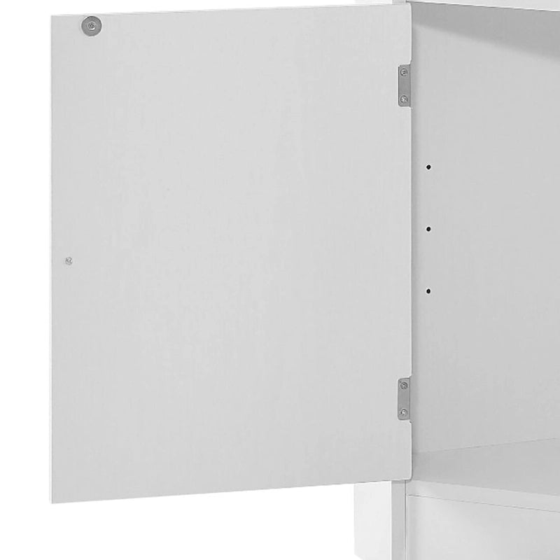 Meuble de rangement haut d'angle de salle de bain moderne en bois avec poignées métalliques