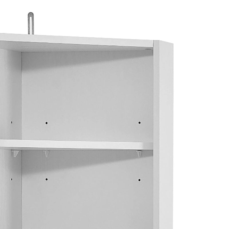 Meuble de rangement haut d'angle de salle de bain moderne en bois avec poignées métalliques