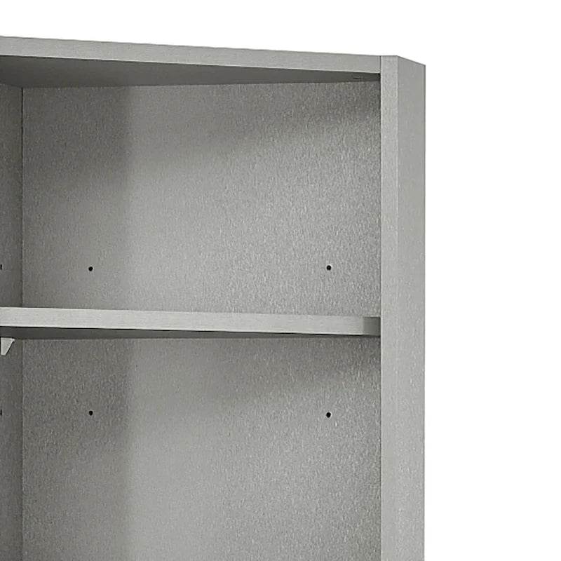 Meuble de rangement haut d'angle de salle de bain moderne en bois avec poignées métalliques