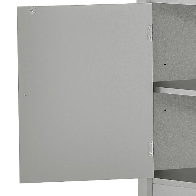 Meuble de rangement haut d'angle de salle de bain moderne en bois avec poignées métalliques