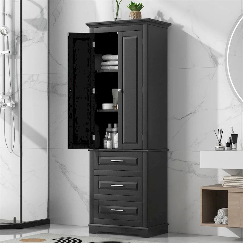 Meuble de rangement haut à trois tiroirs pour salle de bain/bureau