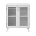 Meuble de rangement de salle de bain moderne avec 2 portes vitrées