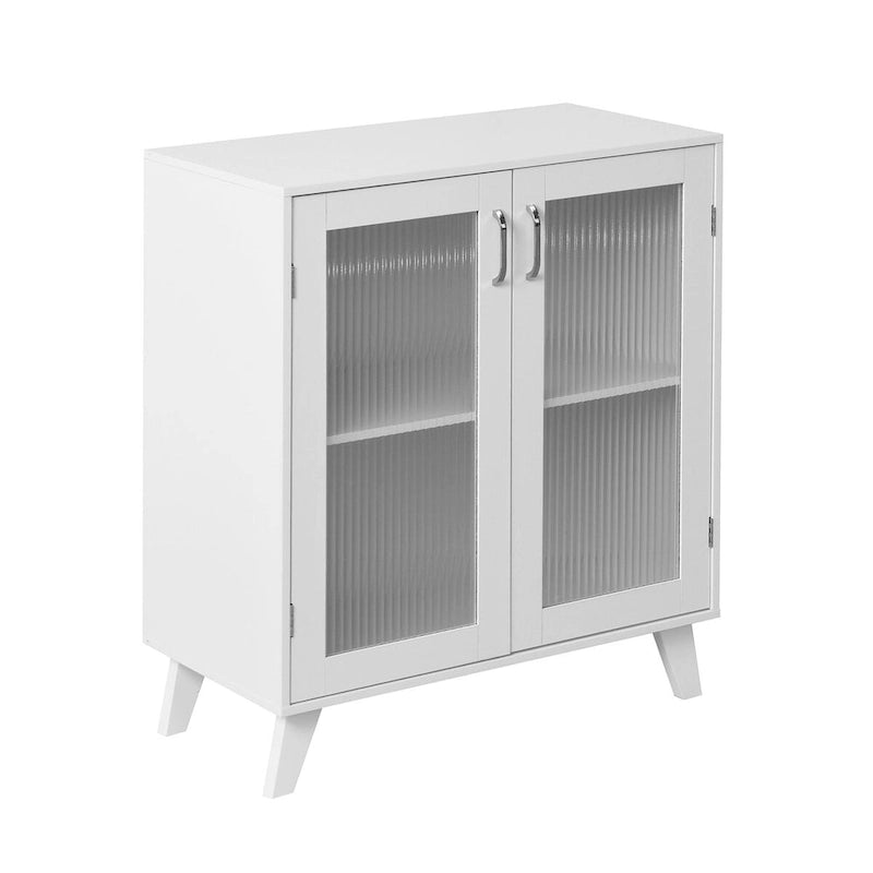 Meuble de rangement de salle de bain moderne avec 2 portes vitrées