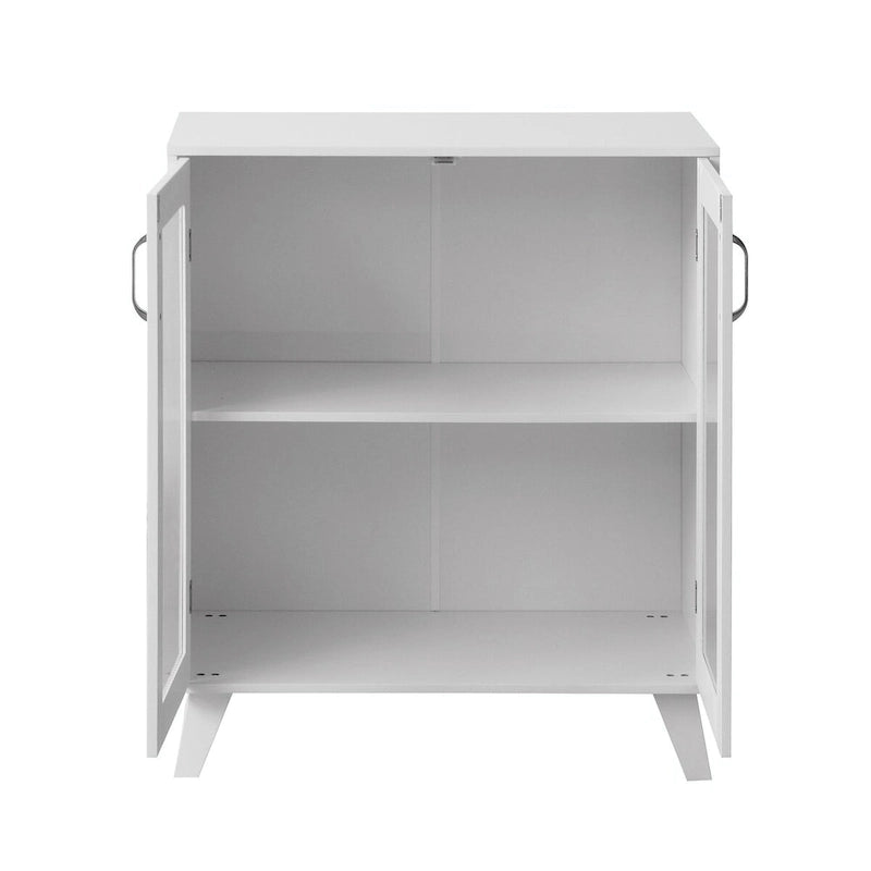Meuble de rangement de salle de bain moderne avec 2 portes vitrées