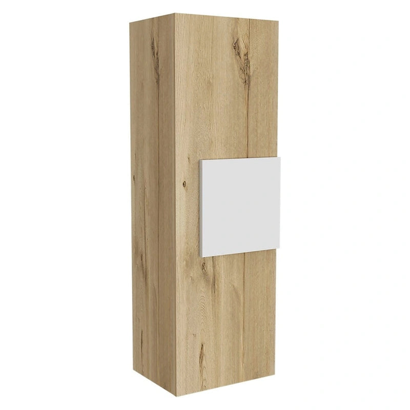 Armoire à pharmacie Artic, trois étagères, porte simple, finition blanc/chêne clair