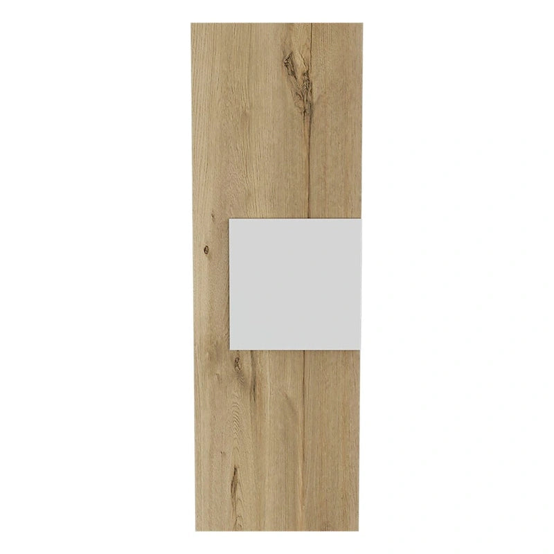 Armoire à pharmacie Artic, trois étagères, porte simple, finition blanc/chêne clair
