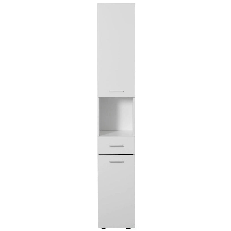 Meuble d'angle fin de 181,6 cm de haut avec 2 portes, 1 tiroir, armoire de toilette autoportante