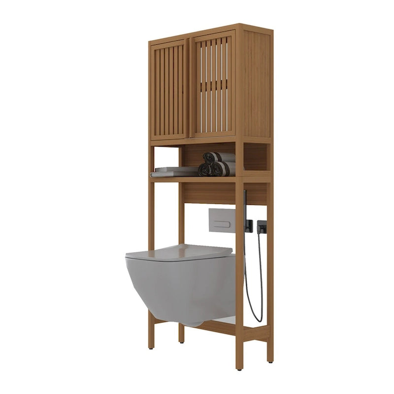 Étagère de rangement de toilette naturelle pour salle de bain indépendante
