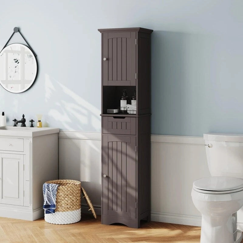 Meuble de Rangement Salle de Bain Haut 67 - 11,81P x 15,7L x 66,9H