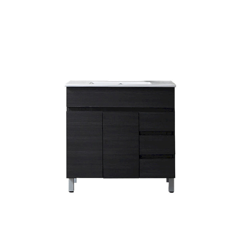 Meuble-lavabo noir en MDF de 32 pouces avec évier - 32*32*20.4