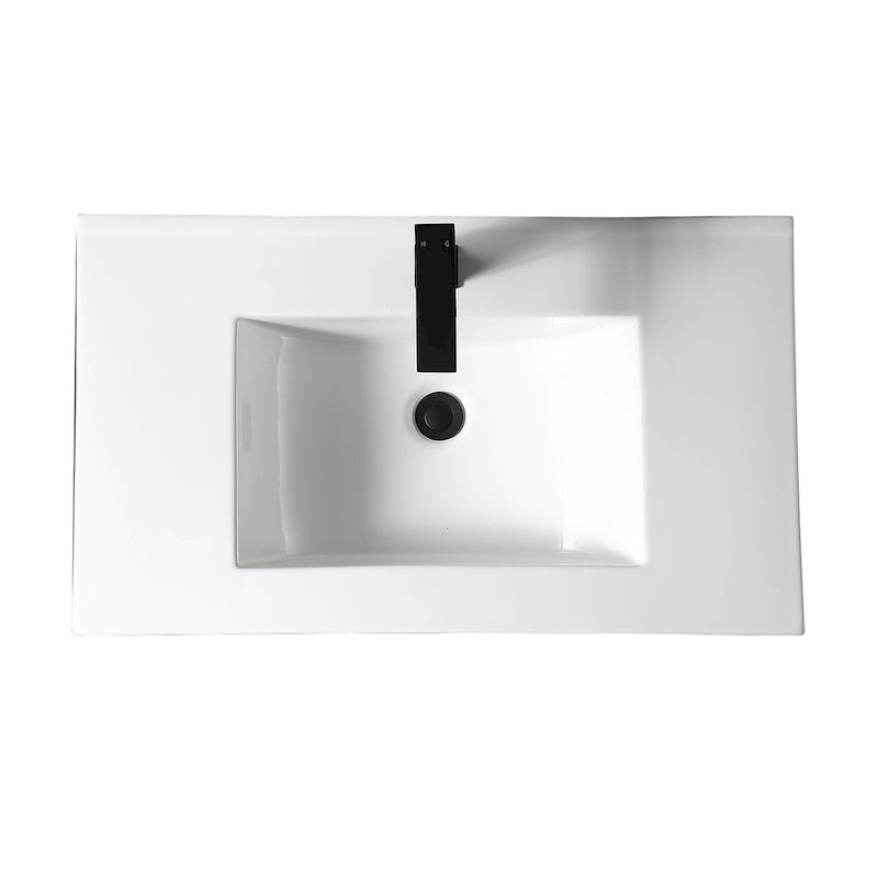 Meuble-lavabo noir en MDF de 32 pouces avec évier - 32*32*20.4