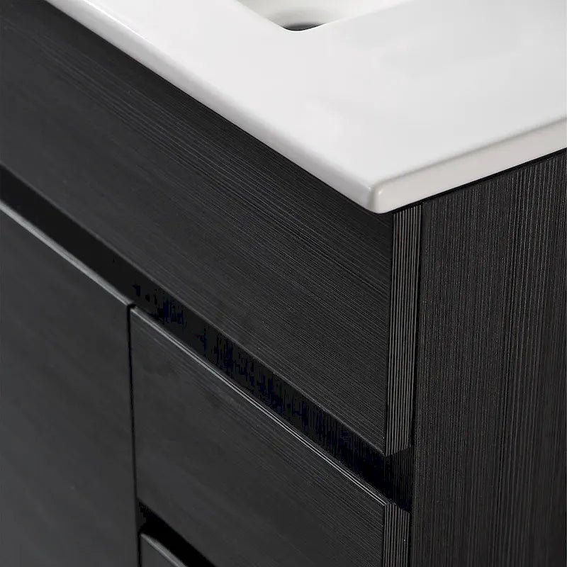 Meuble-lavabo noir en MDF de 32 pouces avec évier - 32*32*20.4