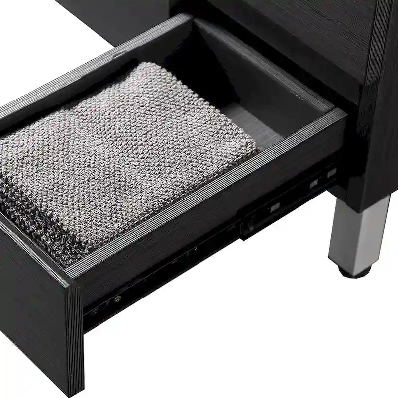 Meuble-lavabo noir en MDF de 32 pouces avec évier - 32*32*20.4