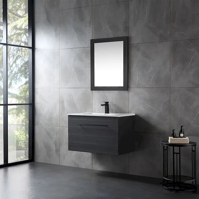 Meuble-lavabo noir en MDF de 32 pouces avec évier - 32*32*20.4