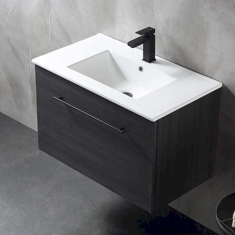 Meuble-lavabo noir en MDF de 32 pouces avec évier - 32*32*20.4