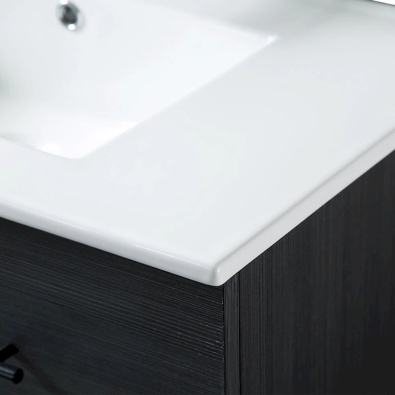 Meuble-lavabo noir en MDF de 32 pouces avec évier - 32*32*20.4