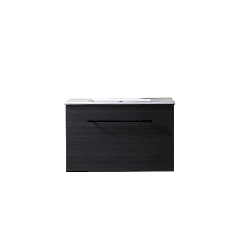 Meuble-lavabo noir en MDF de 32 pouces avec évier - 32*32*20.4