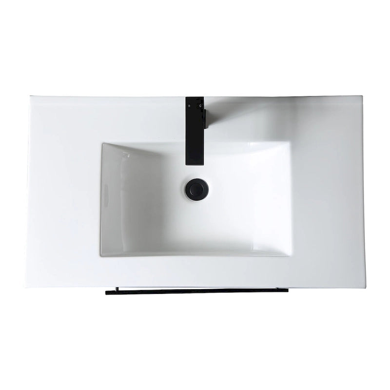 Meuble-lavabo noir en MDF de 32 pouces avec évier - 32*32*20.4