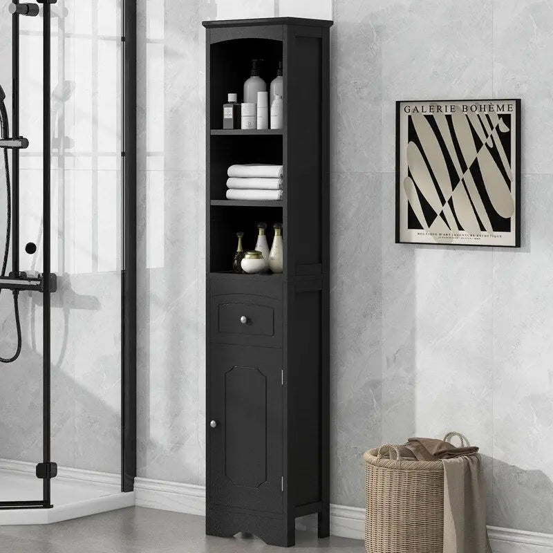 Meuble de Rangement Autonome pour Salle de Bain avec Tiroir, Étagère Réglable