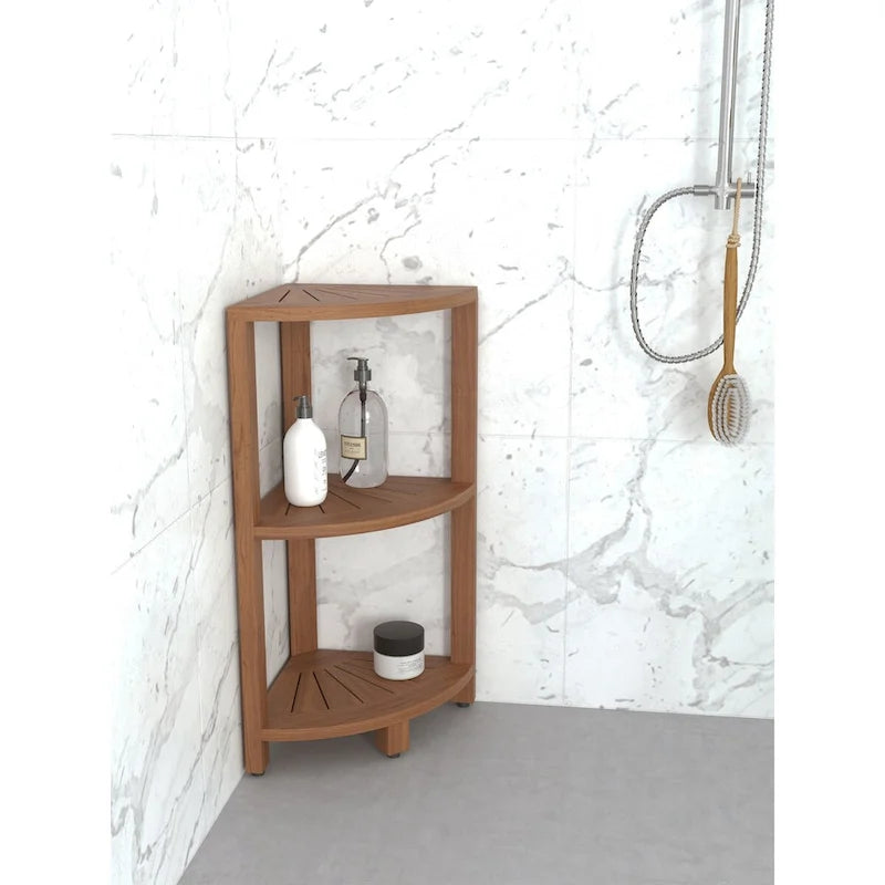 Étagère de Douche d'Angle 3 Niveaux en Teck Kai