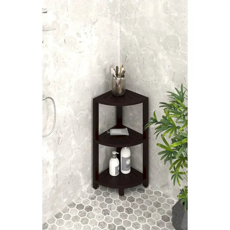 Étagère de Douche d'Angle 3 Niveaux en Teck Kai