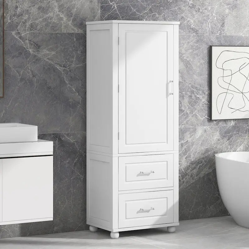 Meuble haut de rangement de salle de bain avec deux tiroirs et une étagère réglable