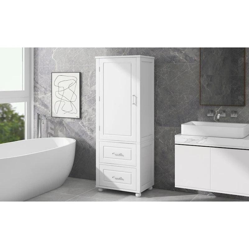 Meuble haut de rangement de salle de bain avec deux tiroirs et une étagère réglable