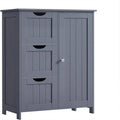 Meuble de rangement au sol pour salle de bain, meuble de rangement de salle de bain avec 3 tiroirs - 30P x 60l x 80H